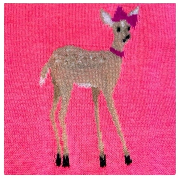 Cherokee Girls Size 4T Pink Sweater Dress With Girl Fawn adorable Winter Sweet - Picture 2 of 4